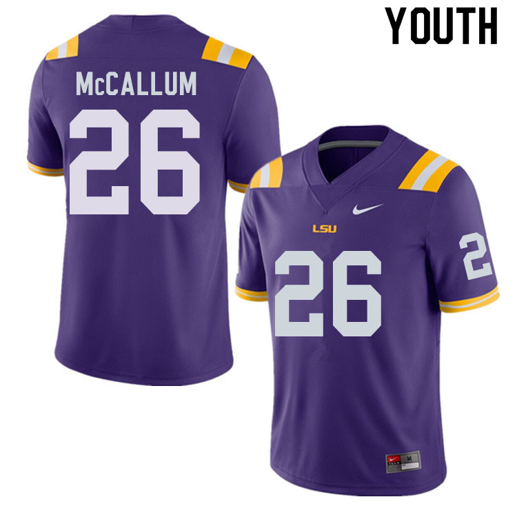 Youth #26 Kendall McCallum LSU Tigers College Football Jerseys Sale-Purple